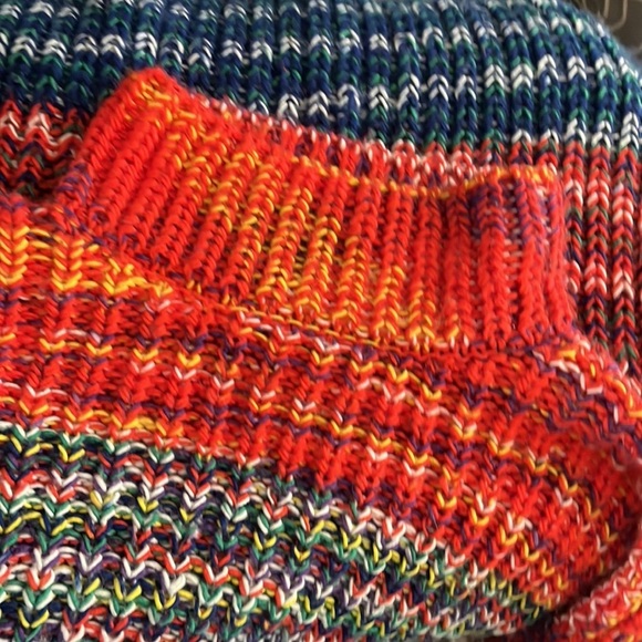 FOREVER 21 Marled Turtleneck Sweater Colorful Women Large Oversized Chunky Knit - Picture 6 of 9